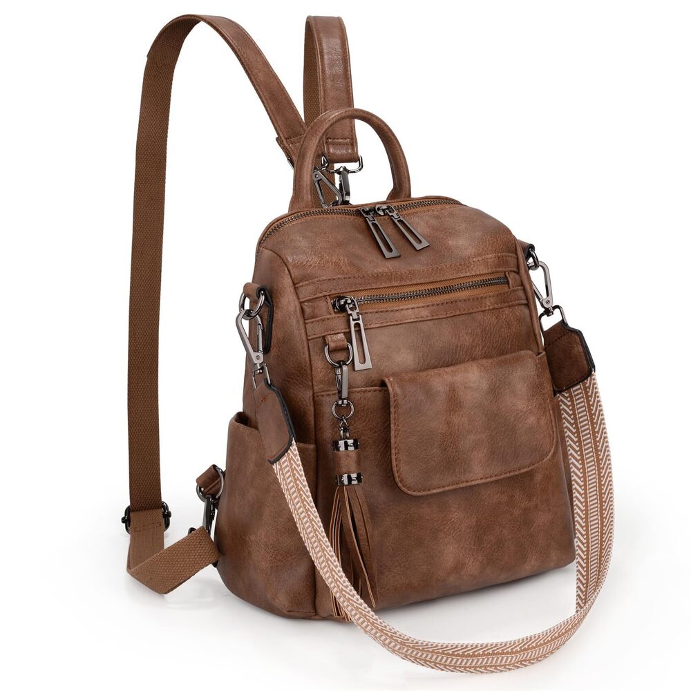 3931 Backpack Purse Small Vegan Leather Fashion Tassel Mini Travel Shoulder